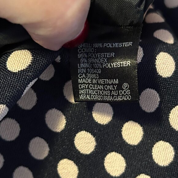Tahari Reverse Polka Dot Cocktail dress, Size 16 - Picture 7 of 7
